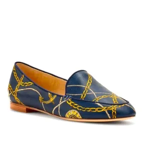 TALBOTS RYAN NAUTICAL-PRINT LOAFERS, sz 8