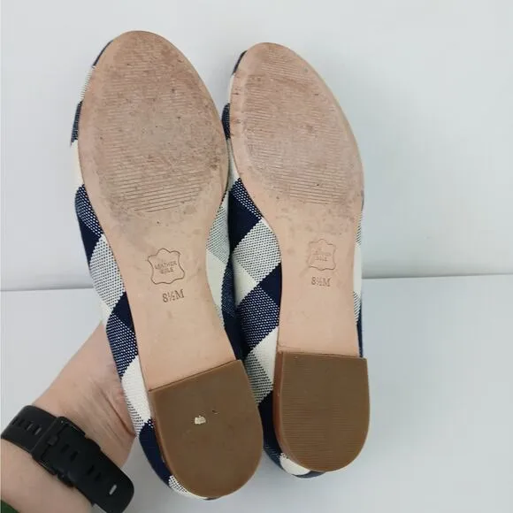 Talbots SZ 8.5 Ryan Loafers Blue Gingham Canvas