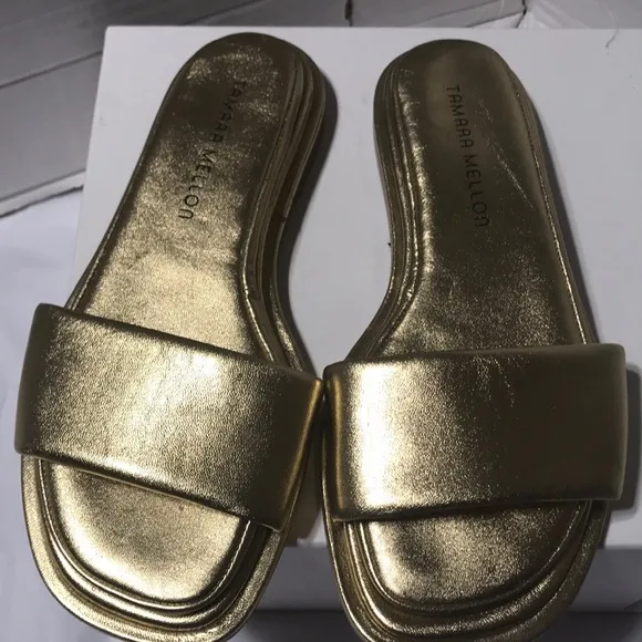 Tamara Mellon gold slides. NWOT