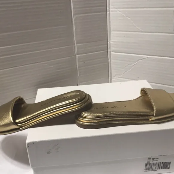 Tamara Mellon gold slides. NWOT