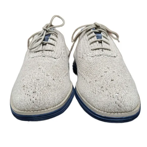 Tan Knit Oxfords Cole Haan StitchLite Size 10.5 Original Grand Wingtip Sneakers