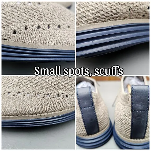 Tan Knit Oxfords Cole Haan StitchLite Size 10.5 Original Grand Wingtip Sneakers