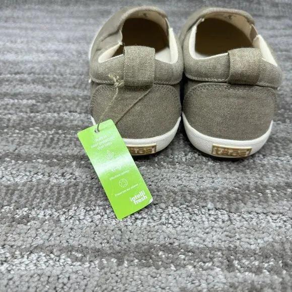 Taos Beige Dandy Canvas Slip On Shoes Womens 6 Loafers Antimicrobial Brand New