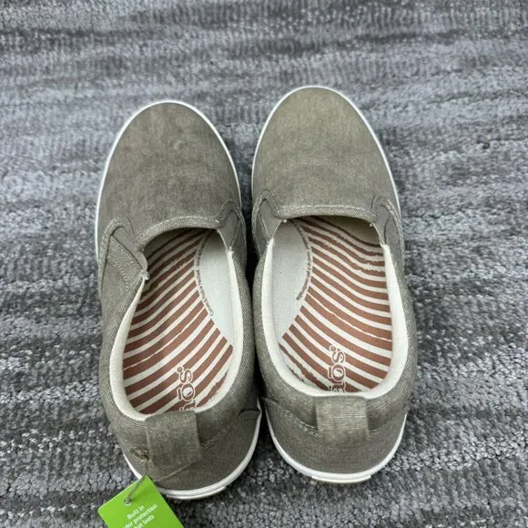 Taos Beige Dandy Canvas Slip On Shoes Womens 6 Loafers Antimicrobial Brand New