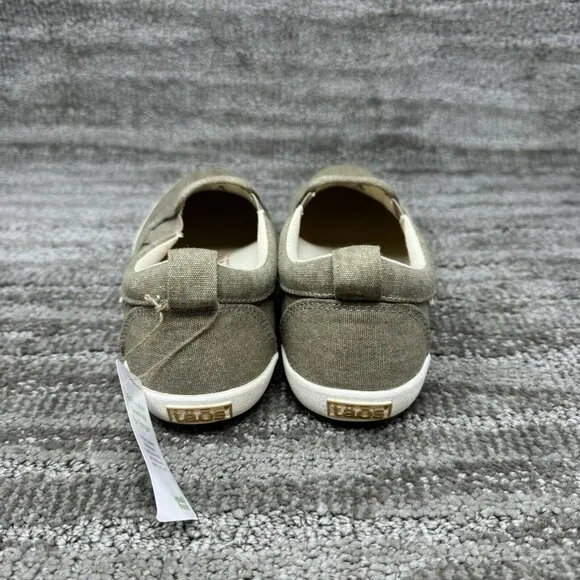 Taos Beige Dandy Canvas Slip On Shoes Womens 6 Loafers Antimicrobial Brand New