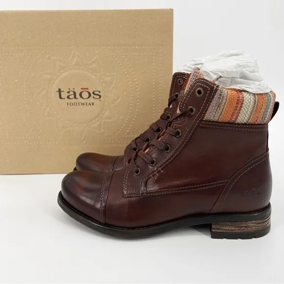 Taos Captain Cap Toe Portuguese Leather Boot Lace Up Tie Up