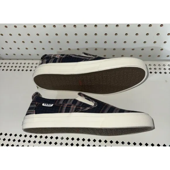 Taos Rubber Soul Womens Canvas Slip On Loafers Sneakers Flats Size 9 Plaid