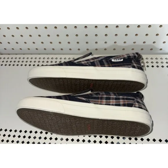 Taos Rubber Soul Womens Canvas Slip On Loafers Sneakers Flats Size 9 Plaid