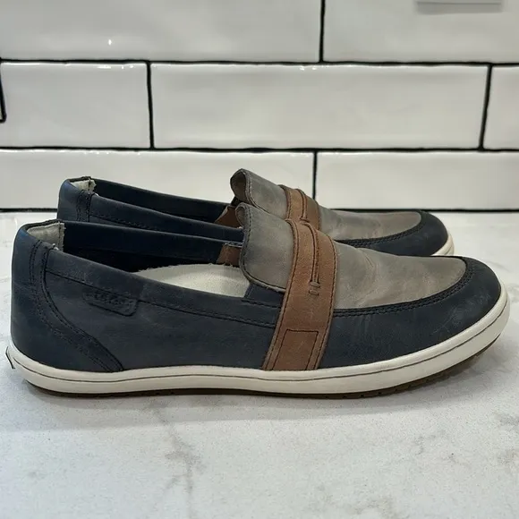 Taos Upward Black/Natural Multi Leather Flats Loafers Size 8.5