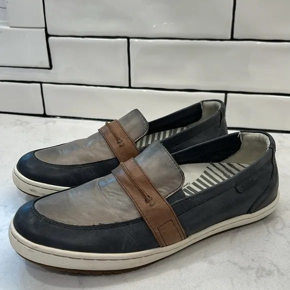 Taos Upward Black/Natural Multi Leather Flats Loafers Size 8.5