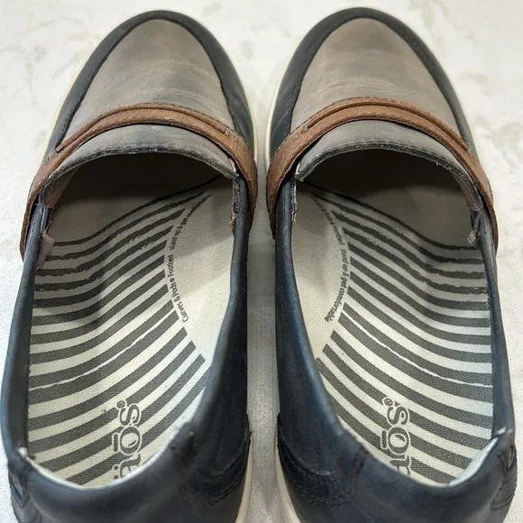 Taos Upward Black/Natural Multi Leather Flats Loafers Size 8.5