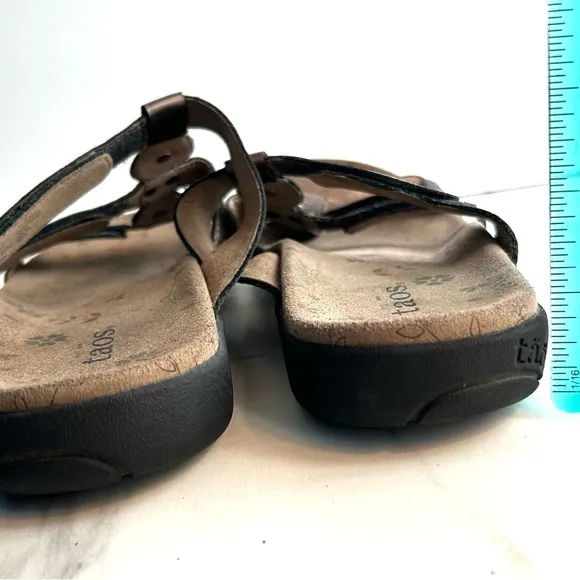 Taos Women's Bronze Prize Leather Slide Sandal in Size 10