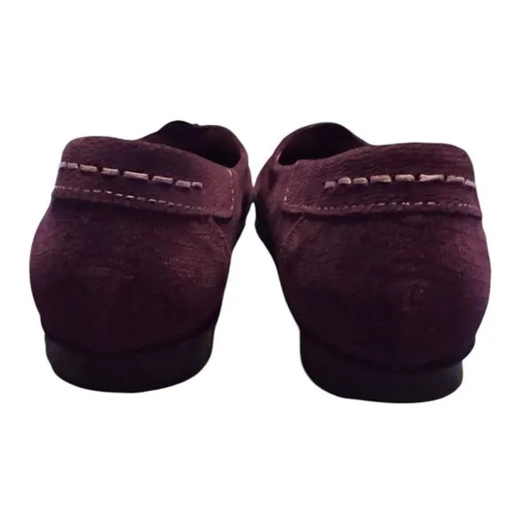 TAOS Z1241 Marvey Bordeaux Suede Slip-On Flats EU41