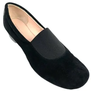 TARYN ROSE Kendall Black‎ Suede Slip On Low Wedge Flats