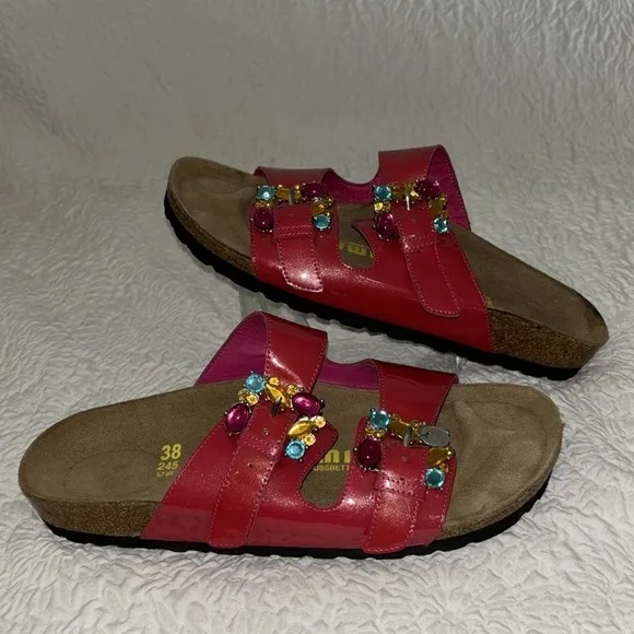 Tatami BIRKENSTOCK Rhinestone Leather Suede Cork Sandals NWOT