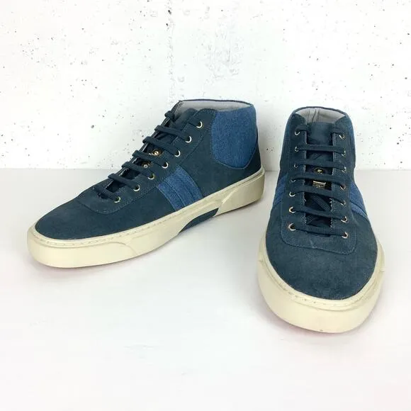 TCG Thoroughly Crafted Goods Annecy Blue Suede Lace Up Sneakers High Top Size 11