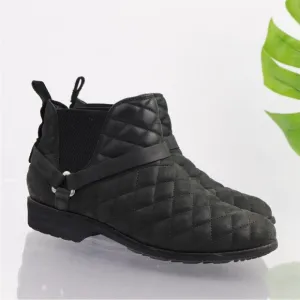 Teva De La Vina Quilted Leather Boots Chelsea Waterproof Black Size 9.5