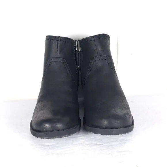 Teva Women's Foxy US 6, 5 Black Leather Side Zip Ankle Boots Booties