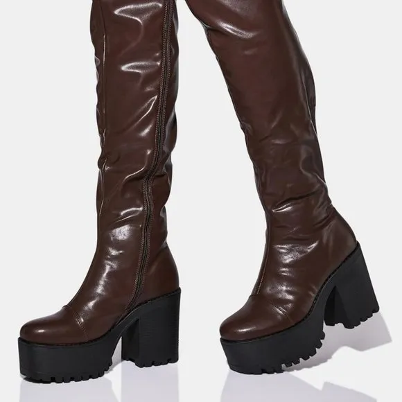 The SECRET  MOCHA SHOW  Knee High Boots ( BRAD NEW !!!! )