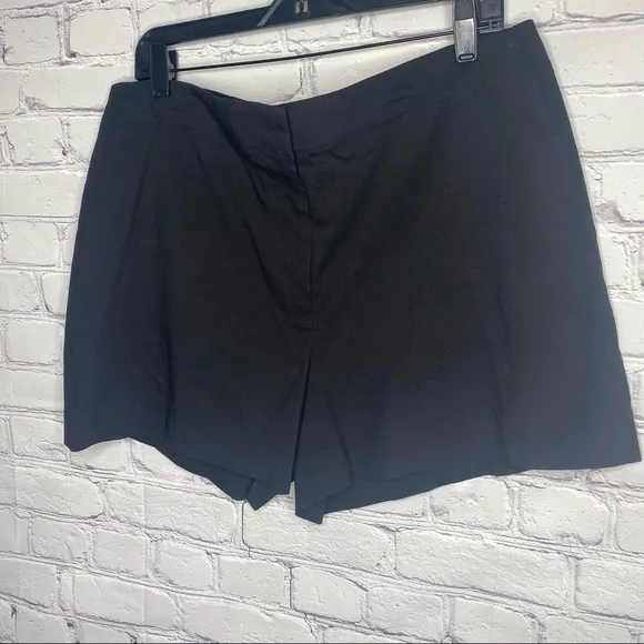 Theory Black Linen Mini Shorts