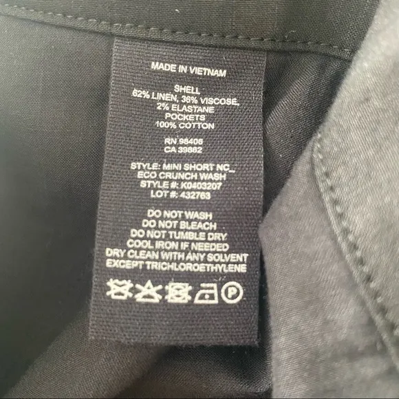 Theory Black Linen Mini Shorts