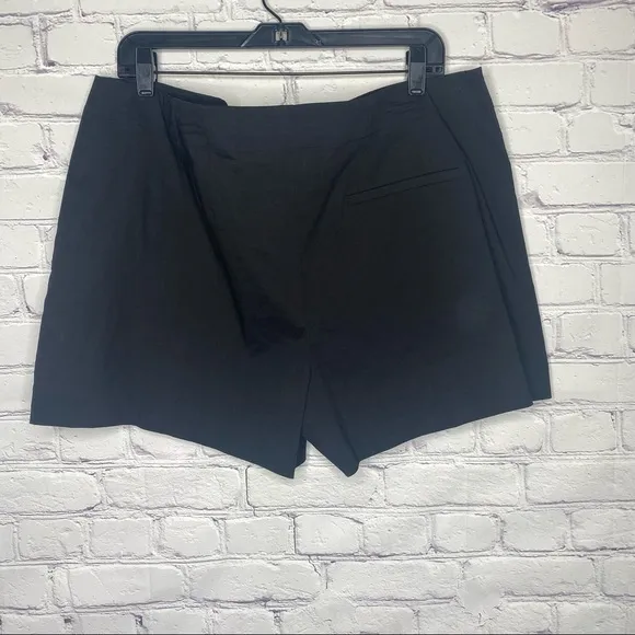 Theory Black Linen Mini Shorts