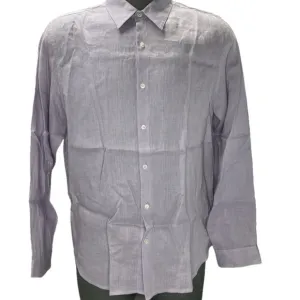 Theory Mens Shirt Evening Haze Purple Size XL Standard Fit Linen Button Down