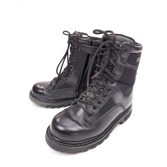 Thorogood Unisex Tactical Black Leather Women's 6 Boots 8in Trooper Side Zip