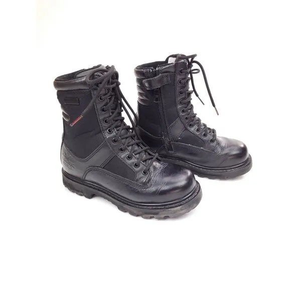 Thorogood Unisex Tactical Black Leather Women's 6 Boots 8in Trooper Side Zip