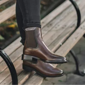 Thursday Boot Co Duchess Dark Brown Leather Chelsea Pull On Boots Size 9