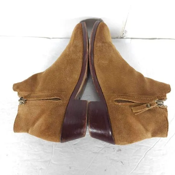 Thursday Boot Co Women's US6,5M Brown Leather Suede Side Zip Ankle Boots Booties