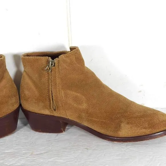 Thursday Boot Co Women's US6,5M Brown Leather Suede Side Zip Ankle Boots Booties