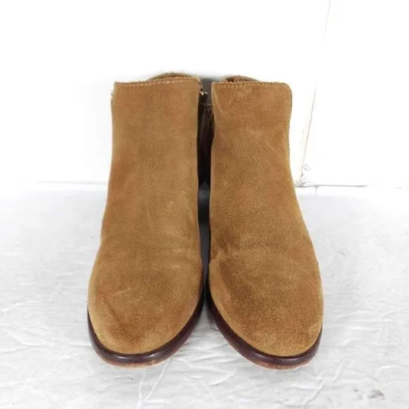 Thursday Boot Co Women's US6,5M Brown Leather Suede Side Zip Ankle Boots Booties