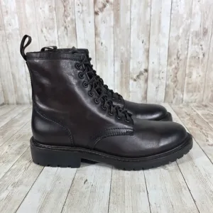 Thursday Everyday Leather Ankle Boots Lace Up Side Zip Brown Mens Size 9
