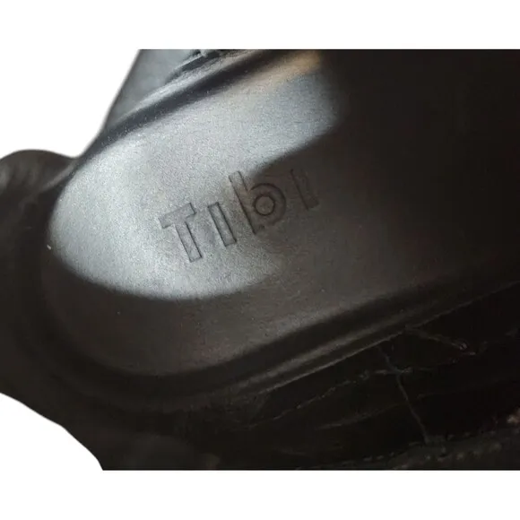TIBI Boots Womens 9.5-10 Brown Black Diego Chelsea Leather Bootie Shoes Chunky