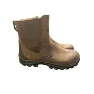 Timberland Boots Mens 9.5 Chillberg Ankle Bootie Brown Leather Side Zip