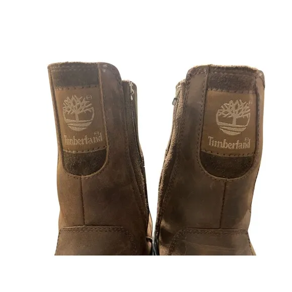 Timberland Boots Mens 9.5 Chillberg Ankle Bootie Brown Leather Side Zip