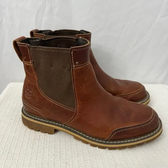 Timberland Boots Mens Size 7 US Chelsea Earthkeepers Brown Leather Ankle