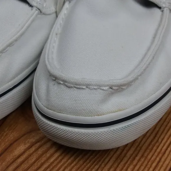 TIMBERLAND Canvas Earthkeepers Heritage 2-Eye WHITE Boat Shoes size 9