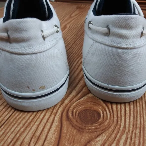 TIMBERLAND Canvas Earthkeepers Heritage 2-Eye WHITE Boat Shoes size 9