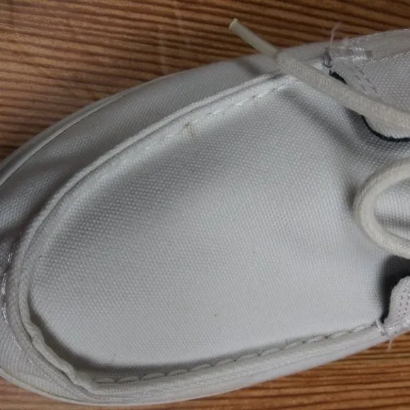 TIMBERLAND Canvas Earthkeepers Heritage 2-Eye WHITE Boat Shoes size 9