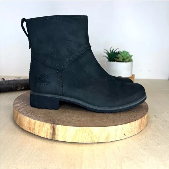 *Timberland Earth Keeper | Black Nubuck Ankle Side Zip Boots 1460 Size 7