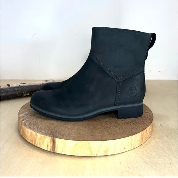 *Timberland Earth Keeper | Black Nubuck Ankle Side Zip Boots 1460 Size 7