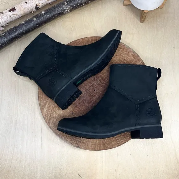 *Timberland Earth Keeper | Black Nubuck Ankle Side Zip Boots 1460 Size 7