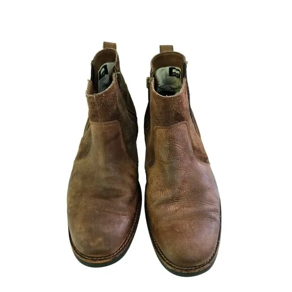 Timberland Kendrick Chelsea Boots Brown Leather Suede Zip Closure Size 10