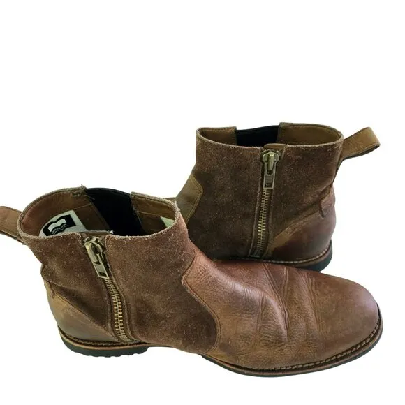 Timberland Kendrick Chelsea Boots Brown Leather Suede Zip Closure Size 10