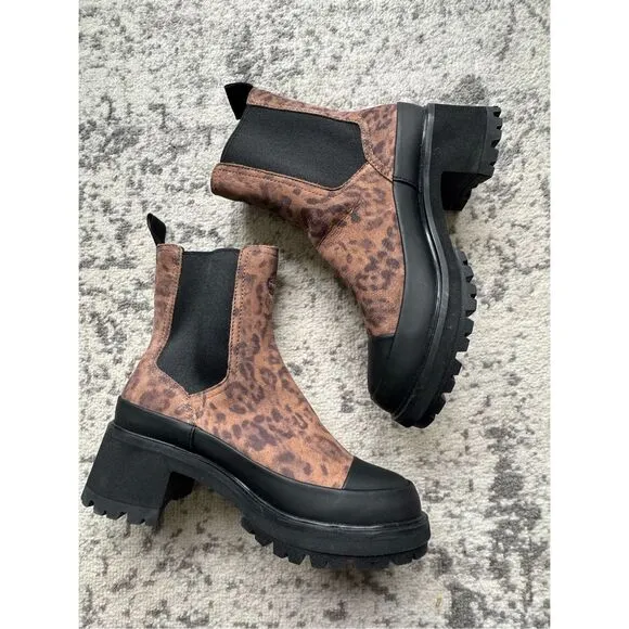 TIMBERLAND KORI PARK 2 Leopard Heeled Chelsea Boots