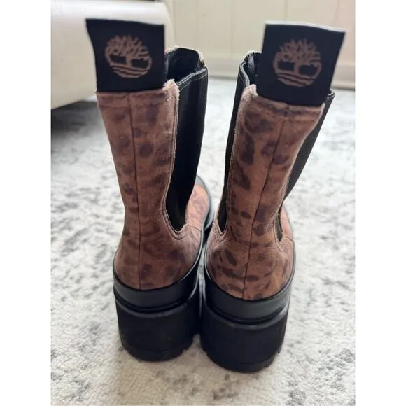 TIMBERLAND KORI PARK 2 Leopard Heeled Chelsea Boots