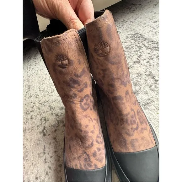 TIMBERLAND KORI PARK 2 Leopard Heeled Chelsea Boots