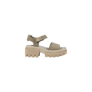 Timberland Leather Buckle Sandals with Rubber Sole Women Beige